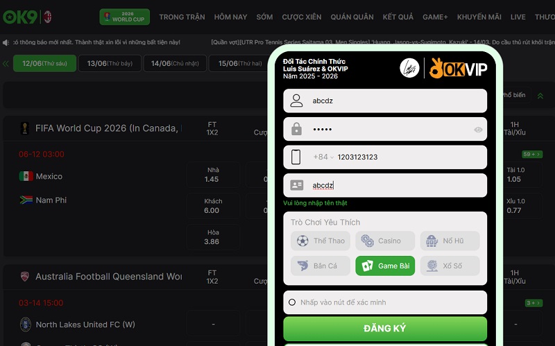 Hướng dẫn đăng ký tài khoản OK9